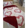 ETE HOMETEX TEK KİŞİLİK LÜX WELSOFT YORGAN SETİ LOVE BORDO 155X215CM 8696474231966